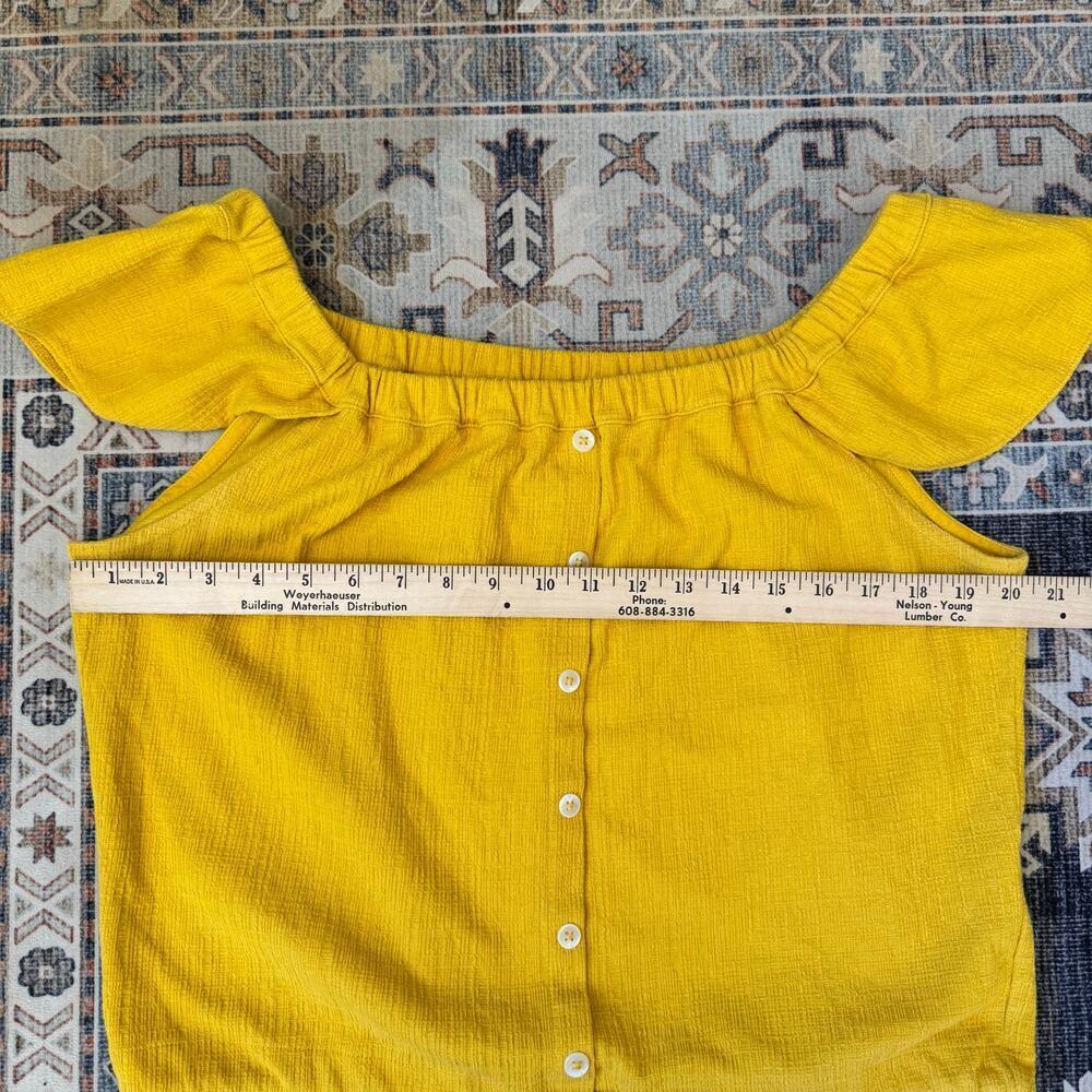 Madewell Texture & Thread Off-the-Shoulder Top Golden Yellow Women’s Size XL - Picture 6 of 11